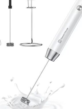 Rechargeable Handheld Milk Frother - White